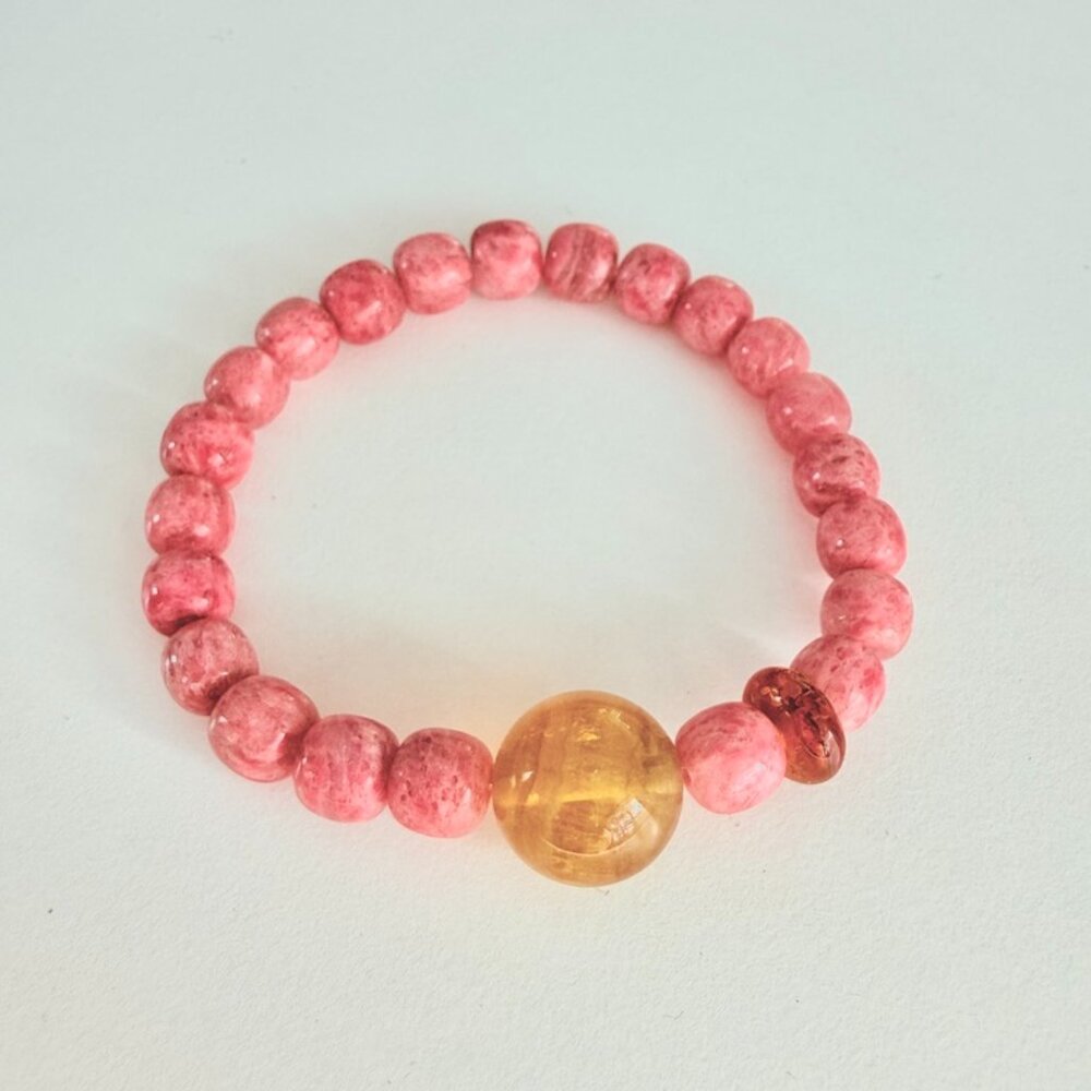 Pink Love Glow – Strawberry Quartz Stretch Bracelet，Love & Friendship Jewelry